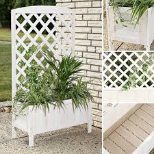 Freeport park blumenkubel ayden aus holz mit spalier bewertungen wayfair de. Holz Blumenkasten Weiss Rankhilfe Rankkasten Real De