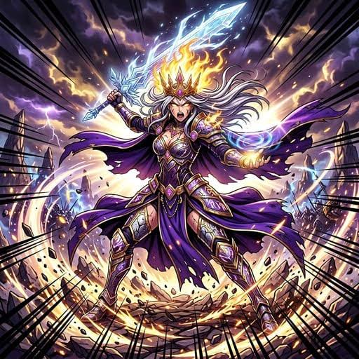 Anacaona unleashing the forbidden tà thuật of the dark moon, do AI tạo