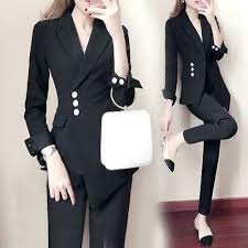 Black And White Suit Womens Advertisement Ebay Womens Suits Slim Black White Blazer Jacket 2pcs Formal Coat Long Pencil Pants Suits For Women Pants For Women Suit Fashion