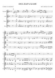 Doa Bapa Kami Sheet Music For Soprano Tenor Alto Bass Choral Musescore Com
