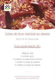 Cubes De Thon Marines Au Sesame En 2020 Thon Marine Poisson Marine Thon