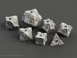 Companion Cube Polyhedral Dice Via Reddit Companion Cube Dungeons And Dragons Dice Dungeons And Dragons