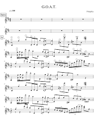 10 levels of fingerstyle guitar105 jam sessions · chords: G O A T Sheet Music For Guitar Solo Musescore Com