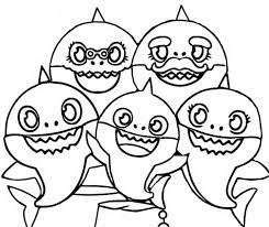 Se trata de una canción infantil producida por la empresa de poco a poco va apareciendo la familia de los tiburones que trata de comerse a unos peces, que luego. Desenho Para Colorir Baby Shark Familia Do Bebe Tubarao 2