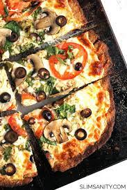 Thin Crust Mediterranean Pizza Slim Sanity Mediterranean Pizza Mediterranean Diet Meal Plan Mediterranean Recipes