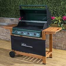 Fire Mountain Elbrus 4 Burner Gas Barbecue With Gas Regulator And Hose Included Premium Stainless Steel Superior Cast Iron Grill And Griddle Extra Large 77cm X 42cm Cooking Area