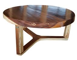 Gorgeous And Functional Solid Live Edge Suar Wood Coffee Table 40 Round From Chicteak Com Coffee Table Round Coffee Table Coffee Table Wood