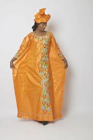 Marque robe femme slim robe col mandarin impression tendance style. Grand Boubou Femme Orange Bazin De Luxe Bauer Orange Barakatou