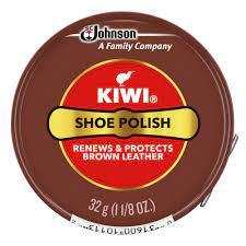 Kiwi Shoe Polish 1 125 Oz 1 Metal Tin Brown Leather Shoe Care Shoe Polish Shoe Care Kit