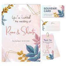 Colorfull Floral Wedding Invitation Set Wedding Invitation Sets Wedding Invitation Card Template Floral Wedding Invitations