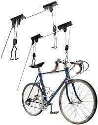 This bicycle storage solution offers a unique experience of an easy and simple space saving. Amazon Com Great Working Tools Bike Hoists Set Of 2 Hanging Ladder Lifts Garage Ceiling Mount 55 Lb Capacity Heavy Duty Hooks And Pulleys Convenient Bicycle Or Ladder Storage Hangers Home Improvement