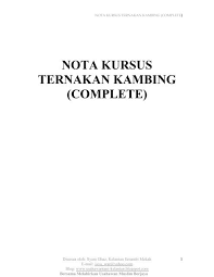 Industri ternakan kambing di negara ini telah mula berkembang dengan baik. Nota Kursus Ternakan Kambing Complete