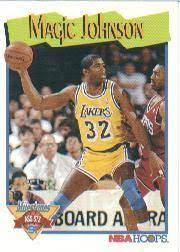 Magic johnson 1991 hoops nba yearbook basketball card #321 la lakers mint. 1991 92 Hoops 316 Magic Johnson Ms Nm Mt