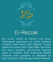Bol Nimet Maddi Ve Manevi Rizik Veren Beslenerek Yasamalari Icin Butun Canlilarin Riziklarini Veren Yalniz Allah Teala Dir O Ndan Baska Manevi Allah Dualar