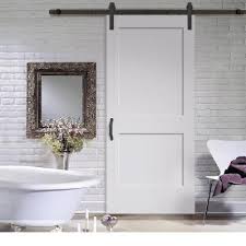 Beautiful bathroom barn door crafted from reclaimed black walnut lumber [design: Barn Doors Interior Closet Doors The Home Depot