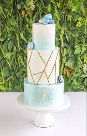 Pin By Ashley Trieu On Wedding Cake Geometric Cake Metal Wedding Cake Stands Fake Wedding Cakes