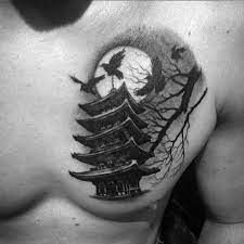 60 Pagoda Tattoo Designs For Men Tiered Tower Ink Ideas Pagoda Tattoo Pagoda Tattoo Design Tattoo Designs Men