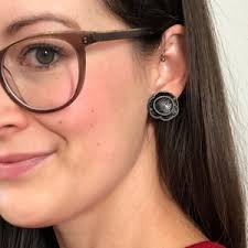 Handmade Leather Flower Stud Earrings