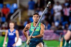 Pole vaulting, also known as pole jumping, is a track and field event in which an athlete uses a long and flexible pole, usually made from fiberglass or carbon fiber, as an aid to jump over a bar. C0rpgtr5 Gnl2m