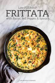 Low Fodmap Frittata With Bacon Bell Pepper And Spinach Fun Without Fodmaps Recipe Low Fodmap Diet Recipes Fodmap Diet Recipes Fodmap Lunch