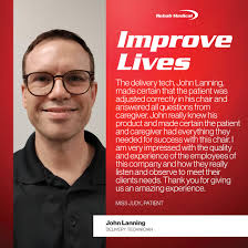 A big thank you to John Lanning for your compassion and hard work to ensure  our patients receive the specific equipment they need to obtain mobility  independence. Your quality care for our