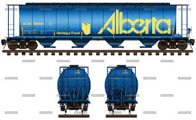 Canadian Hopper Car In Livery By The Government Of Alberta Railroad Art Train Illustration Railroad Pictures