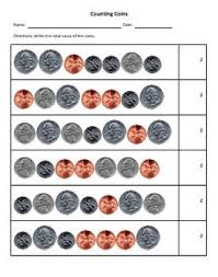 Six Problems Where Students Add 7 Coins Includes Pennies Nickels Dimes And Quarters To Find The Sum Include Counting Coins Worksheet Coins Counting Coins