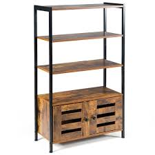 This shelf has a zinc fixture, making it a convenient accessory due to. Costway Industrial Storage Cabinet Bookshelf Bookcase Bathroom Floor Cabinet W 3 Shelves Target