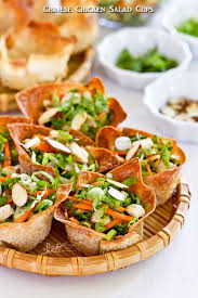 Bake at 350°f 10 to 12 minutes until golden brown. Chinese Chicken Salad Cups Roti N Rice