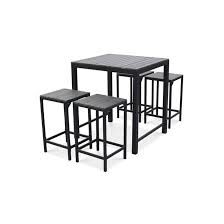 Découvrez nos tables de jardin en acier, aluminium ou bois. Compose D Une Table Haute Metal Et Polywood Et De 4 Tabourets Hauts Assortis Le Salon De Jardin Foggia Propose Un Look Authentique Home Furniture Coffee Table