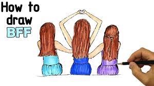 You can always download and modify the image size according to your needs. How To Draw Bff Easy Way To Draw Three Best Friend Girls Youtube