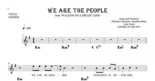 Free, curated and guaranteed quality with ukulele chord charts, transposer and auto scroller. We Are The People Notes Lyrics And Chords For Solo Voice With Accompaniment Playyournotes