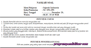 Maybe you would like to learn more about one of these? Soal Pas Sejarah Indonesia Kelas 11 Tahun 2020 2021 Programpendidikan Com