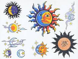 The sun tattoo is a very popular choice because people love the amazing styles that you can get. Colorful Stars And Sun Moon Tattoo Design