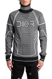 Dior Jacquard Wool Turtleneck Sweater In Nero Modesens Wool Turtleneck Mens Fashion Sweaters Turtleneck Sweater