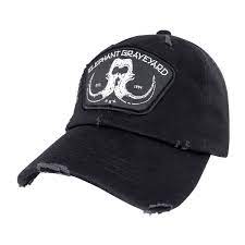 Distressed Black Elephant Graveyard Patch Dad Hat Inspired By Scar In Lion King Dad Hats Black Dad Hats