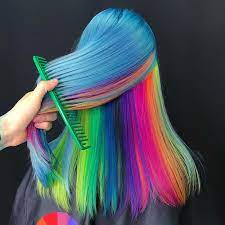Short hairstyles branch off of these two styles and variations can arise depending on hair thickness, color, overall style, and texture. 30 Bright Rainbow Colored Hairstyles By Russian Artist Snezhana Vinnichenko In 2021 Hair Styles Coloured Hair Spray Hair Color