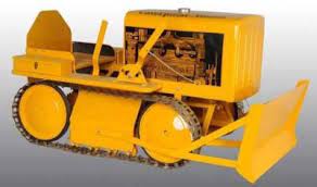 Pressed Steel Caterpillar Tractor Pedal Car Toy Description American 1950s Attached Front Scoop Appears To Be A Pedal Cars Vintage Pedal Cars Pedal Tractor