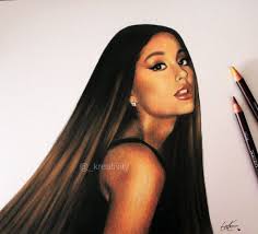 She has stayed with the same style now for a few years and it usually consists of her hair being up in a ponytail or being partially up and partially down. Ariana Grande With Her Hair Down By Kreativityart On Deviantart