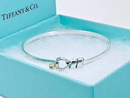 Tiffany Co Silver 18k Yellow Hook Eye Love Knot Bangle Bracelet 6 5 L Bangle Bracelets Knot Bangle Silver