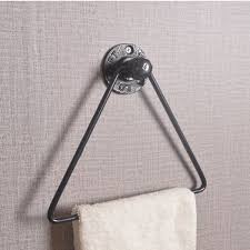 In a light bathroom, the black will. Modern Wall Mounted Triangle Metal Bathroom Kitchen Hand Towel Bar Rack Black Walmart Canada