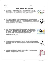 Free Winter Olympics Math Word Problems For Middle School Students Get Your Middle School Math Students Engaged In The High School Math Math Questions Math