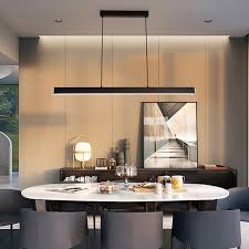 Elegir la mesa, sillas y los distintos accesorios que acompañan a él puede ser una tarea difícil cuando no disponemos de imágenes que nos sirvan de inspiración. Lampara Colgante Larga Para Comedor Y Cocina Luces Led Modernas Accesorio De Iluminacion Lineal Color Negro Y Marron Iluminacion De Interior