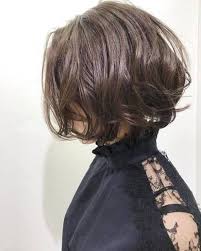パールグレージュ ヘアスタイリング ヘアスタイル ボブパーマ
