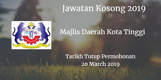 Jun 08, 2021 · permohonan jawatan kosong majlis daerah kota tinggi (mdkt). Majlis Daerah Kota Tinggi Jawatan Kosong Mdkt 20 March 2019 Kota Tinggi Kota 20 March