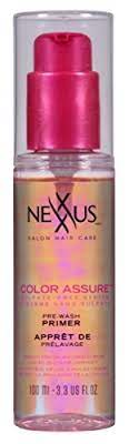 The primer is formulated with exotic white orchid extract, to help seal and protect each hair strand; Nexxus Color Assure Pre Wash Primer 3 3oz 3 Pack Buy Online In Andorra At Andorra Desertcart Com Productid 42643949