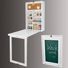 Sobuy Folding Wall Mounted Drop Leaf Table Kitchen Dining Table Desk Integrated Shelves Memoboard Fwt08 W Folding Walls Wall Mounted Table Drop Leaf Table
