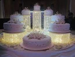 7tier Wedding Cake Stand Set Acrylic Cake Stand Set Decorated With Crystals And Acryli Pasteles De Boda Gradas De La Torta De Boda Pastel Para Boda En La Playa
