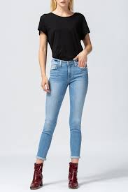 Flying Monkey Laguna Mid Rise Rolled Up Crop Skinny Jeans