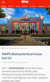 Taman tema movie animation park studios (maps), yang dibangunkan dengan kos rm520 juta, ditutup bermula 28 januari 2020 sehingga ke suatu tarikh yang akan dimaklumkan kelak. Ø´Ø§ÙÙŠÙ‚ Ø²ÙŠÙƒØ±ÙŠ On Twitter Tiada Promosi Secara Besar Besaran Tiada Tarikan Baru Akhirnya Maps Ditutup Industri Taman Tema Ini Agak Luar Biasa Kerana Ia Berskala Besar Lantas Perlukan Pelaburan Besar Serta Berterusan Dan